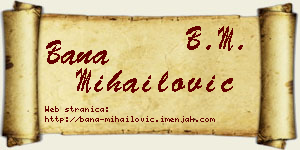 Bana Mihailović vizit kartica